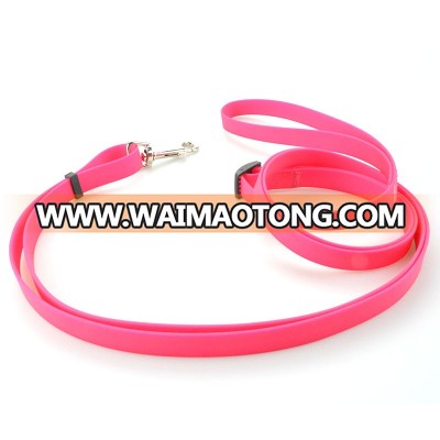 25 mm / 1" Width Pink Color Cute Waterproof Heavy Duty Safe Secure Dog Leash And Collar Soft Material For Grils