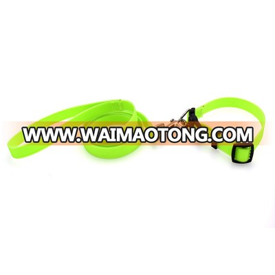 25mm Solid Green Soft Dog Leash Adjustable Waterproof Dog Training Collars