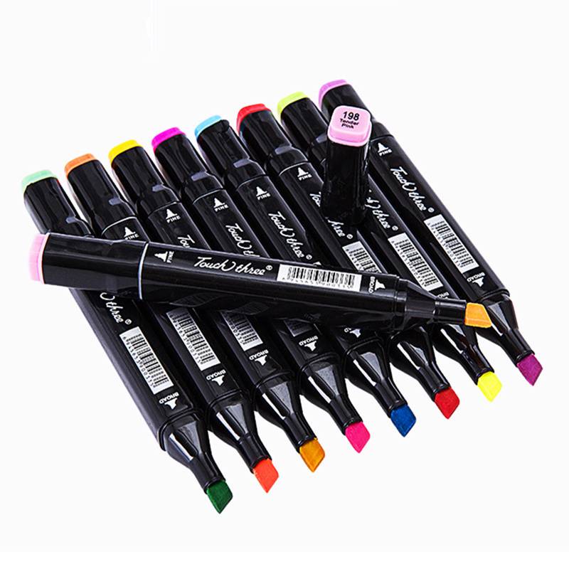 Dual Tip Marker Pens 24 36 48 60 80 168 Colors Set Square Triangle Shape Twin Marker Art Sketch Drawing Marker Pens